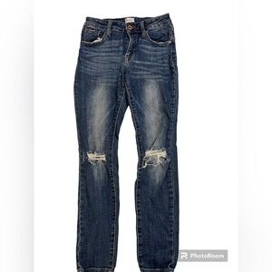 Juniors A2 Distressed Dark Denim Jeans‎ | Size 3